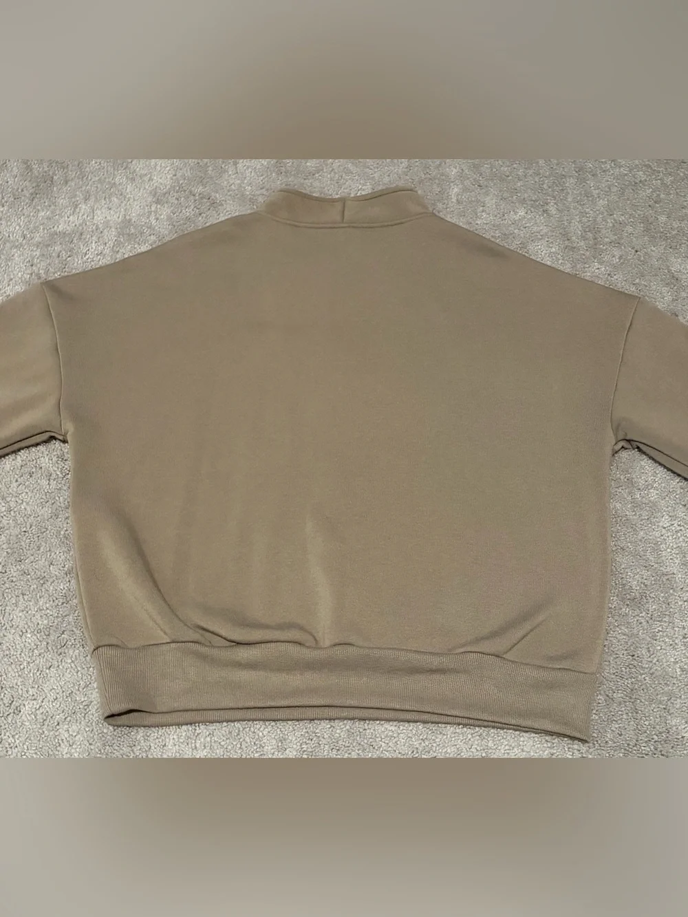 Ebb & Flow Womens Athleisure Pullover Quarter Zip Cropped Brown Sweater Size Med